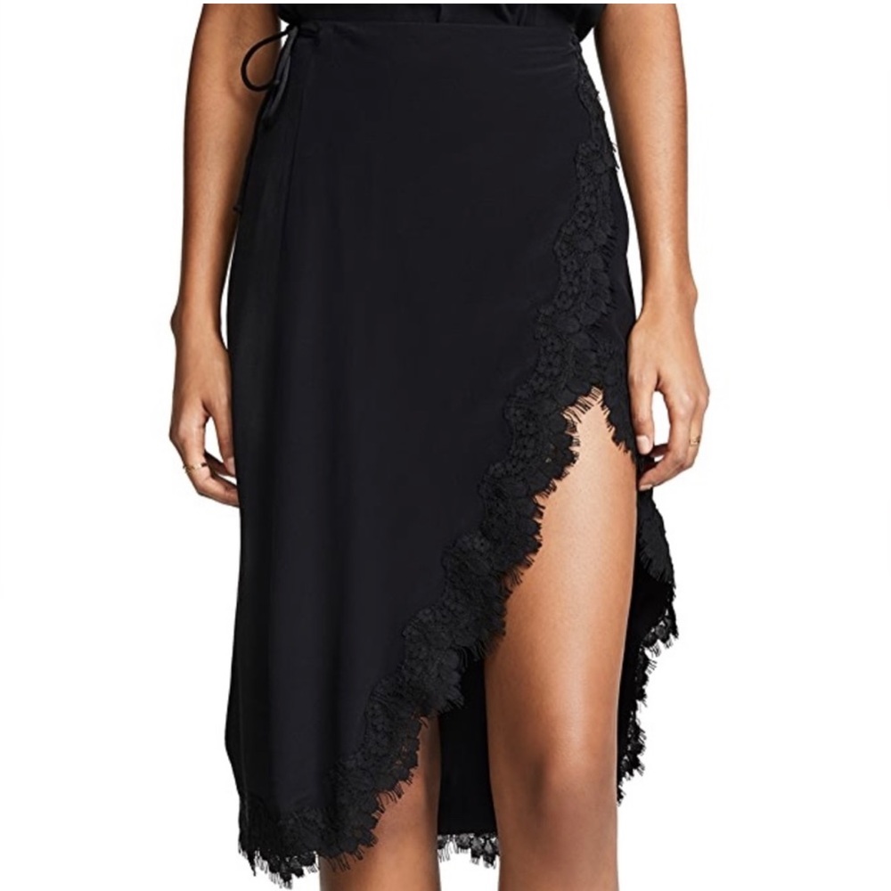 Cleobella Josephine black lace trim skirt